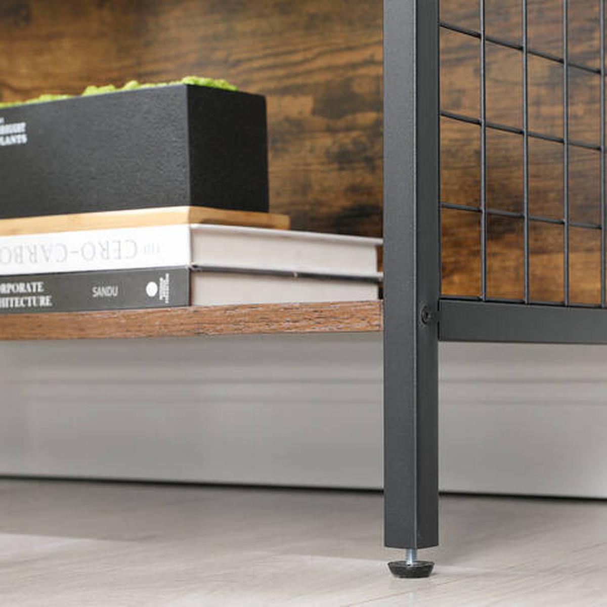 Nástenná knižnica IRON - hnedá/čierna, Basics, kov/kompozitné drevo (74/154,5/30cm) - Boxxx