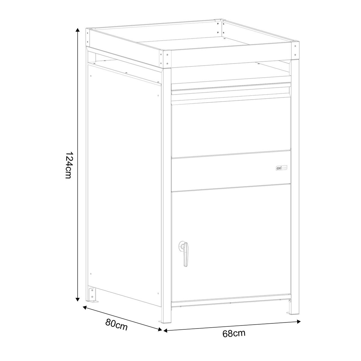 Paketbox Anthrazit, Braun L: 68 B: 80 H: 124 - Anthrazit/Braun, LIFESTYLE, Metall (68/80/124cm)