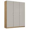 Drehtürenschrank B: 136 cm Berlin Hellgrau/Eiche Dekor - Hellgrau/Eiche Artisan, MODERN, Holzwerkstoff (136/210/54cm) - Rauch Möbel