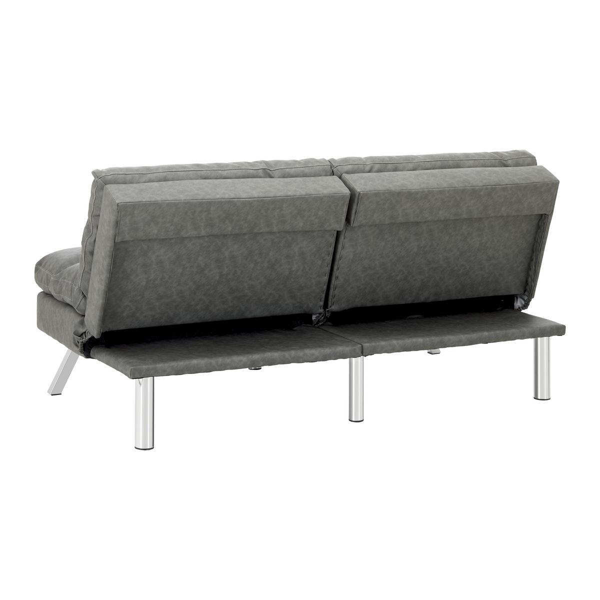 Pohovka LIA svetlá sivá - svetlosivá/chrómová, Modern, drevo/textil (171/112/53cm) - Bessagi Home