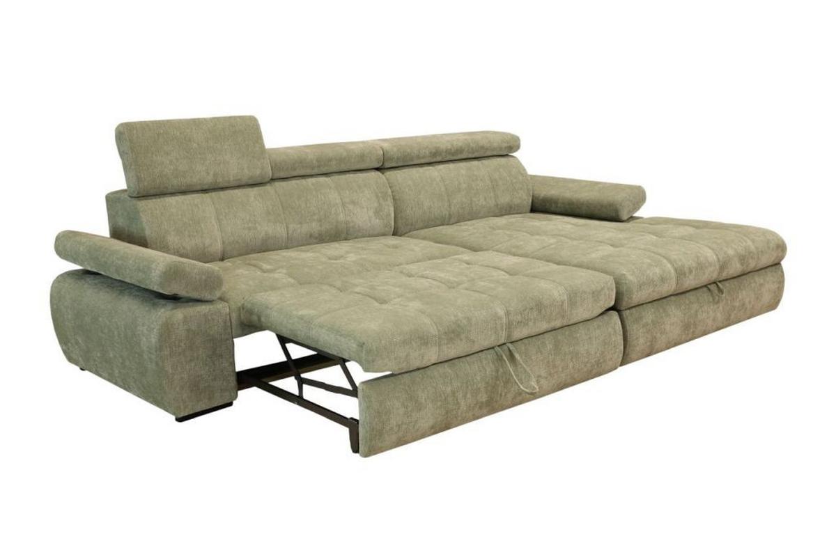 Rohová sedačka VEGAS, pravá, šalviovozelená ženilka - čierna/šalviovozelená, Design, drevo/textil (294/173cm)