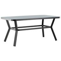 Gartentisch Virya - Schwarz/Grau, KONVENTIONELL, Glas/Metall (160/90/74cm) - Gardenson