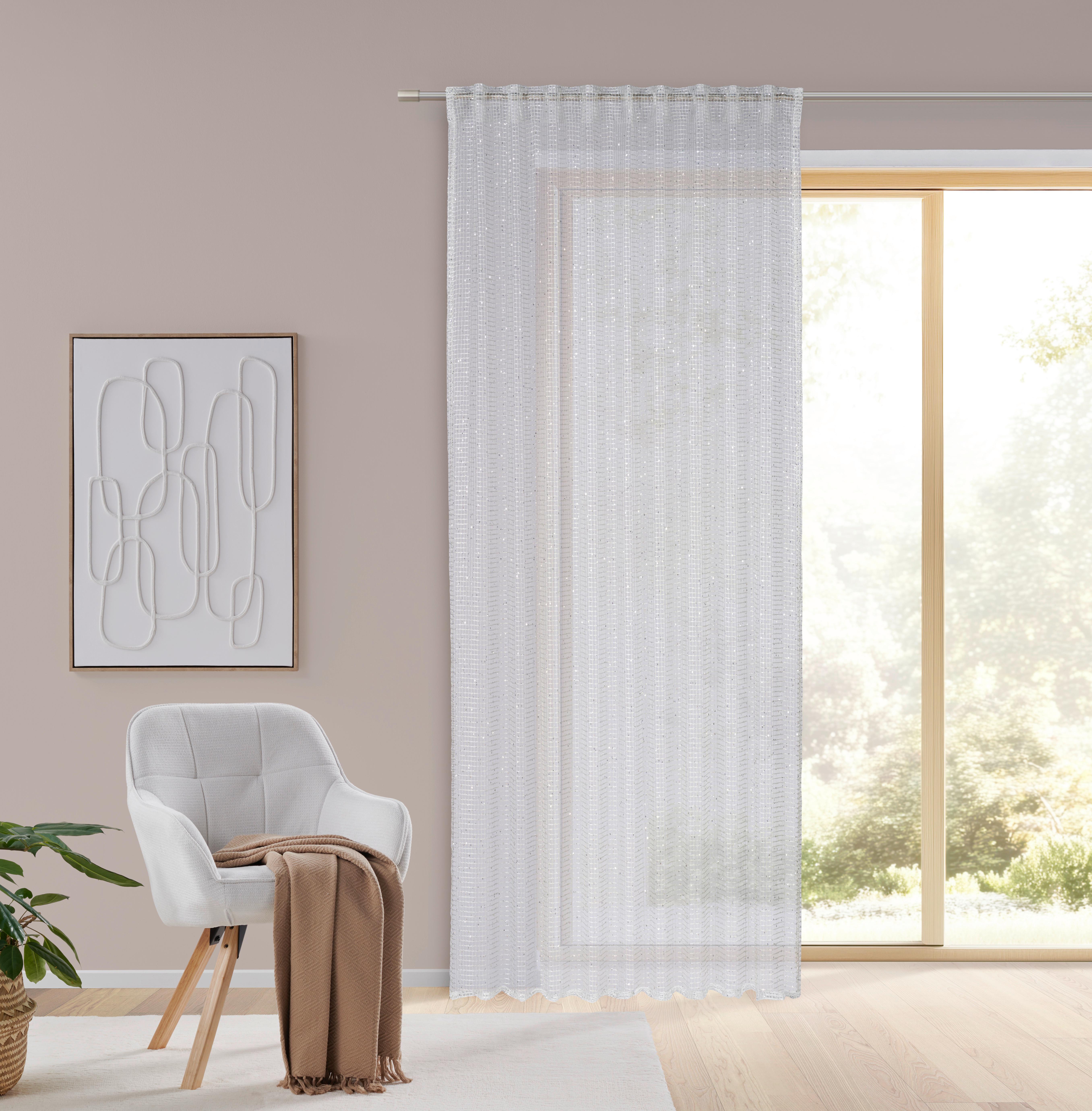 HOTOVÝ ZÁVĚS SPARKLE - šedá/barvy stříbra, textil (140/245cm) - Mömax