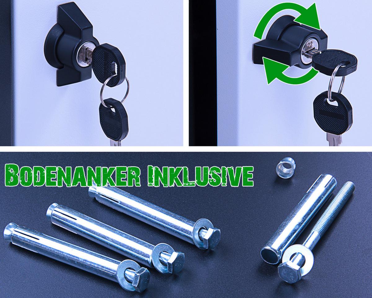 Paketbox Mit Türklappe H: 103 Cm - Schwarz/Grau, Basics, Metall (41/103/38cm)