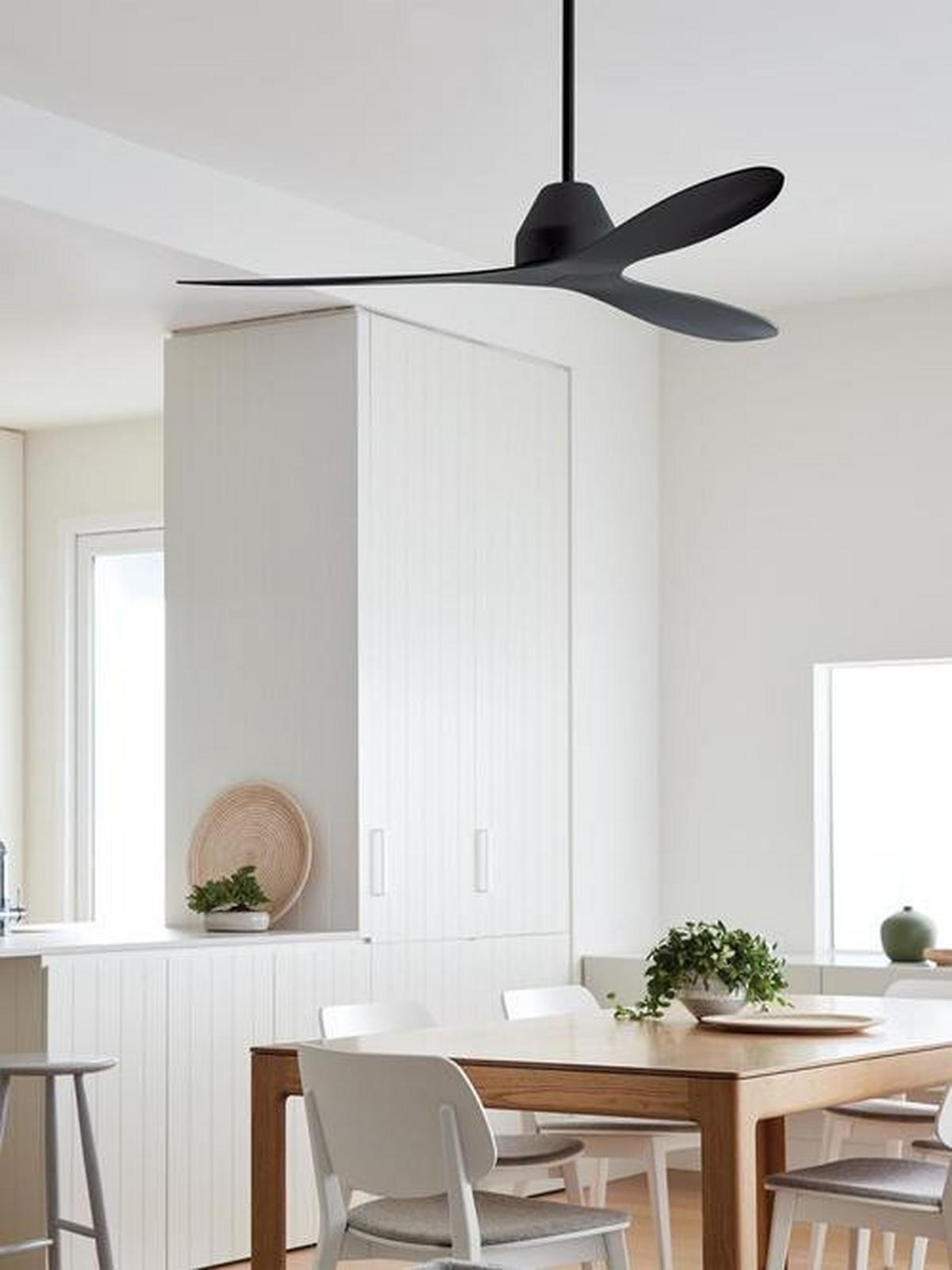 Deckenventilator Whitehaven Schwarz 3 Flügel, Geräuscharm - Schwarz, Basics, Kunststoff (142/27cm)