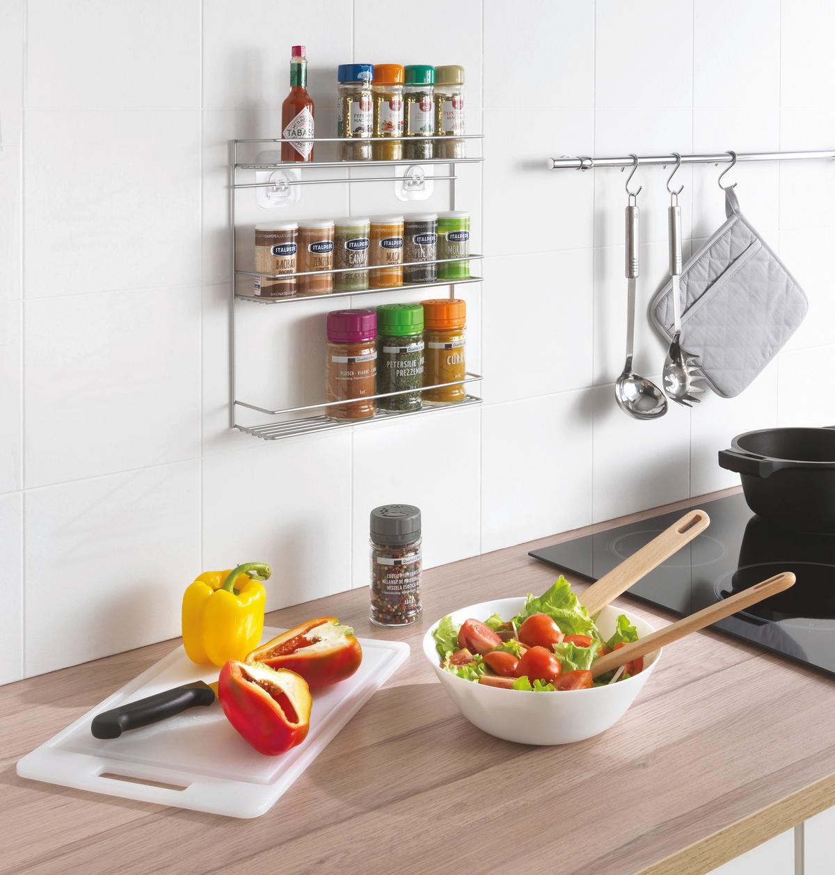 Gewürzregal Paprika-3 Gewürzregal 3 Etg. - Silberfarben, Basics, Metall (32/8/33cm)