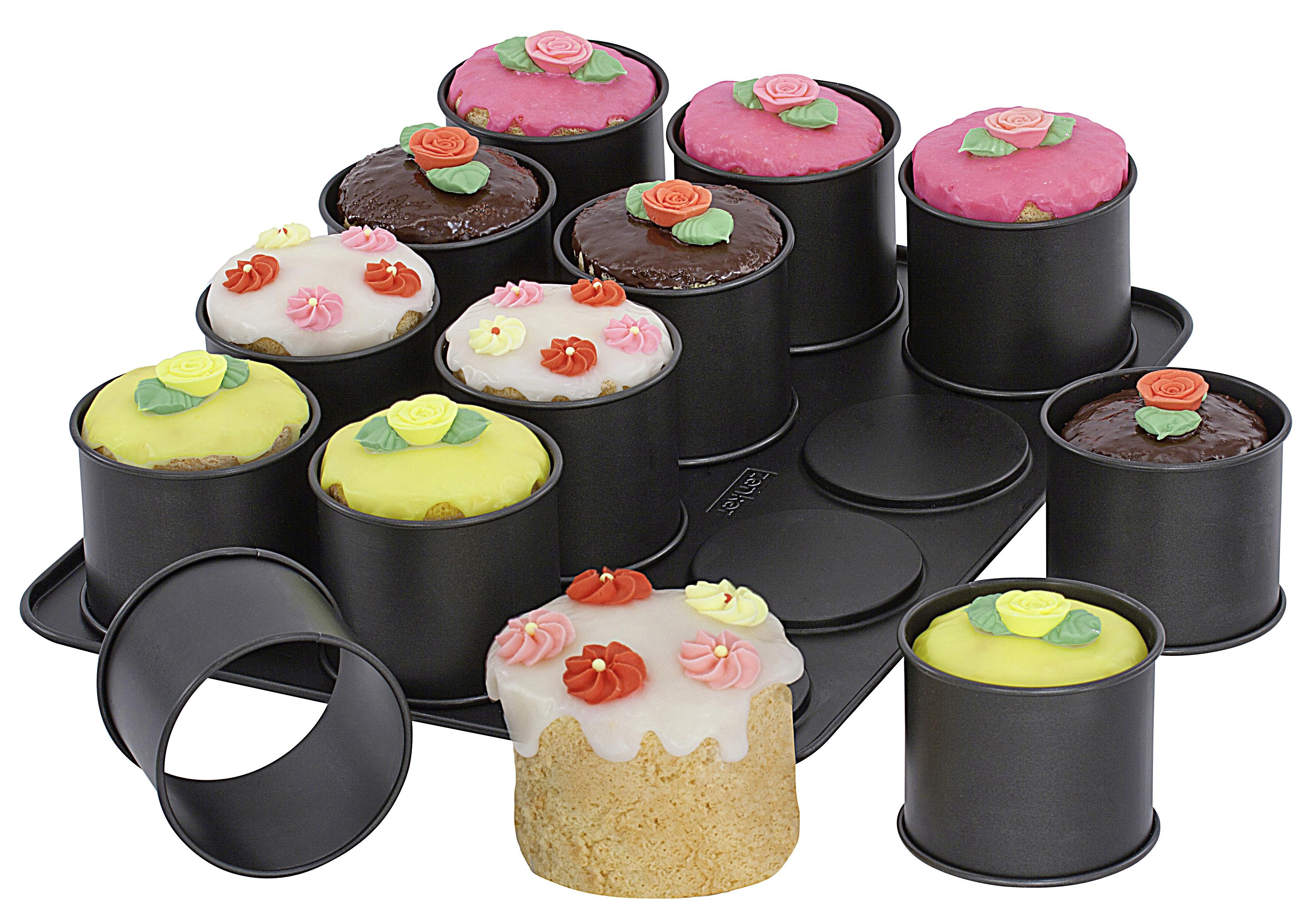 Muffinform Rund Antihaftbeschichtet - Schwarz, Metall (38/30/6,5cm) - Zenker