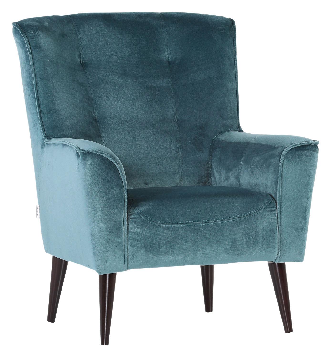 Sessel Meggy, Petrol B: 77 cm - Petrol/Schwarz, Design, Textil (77/93/80cm) - MID.YOU