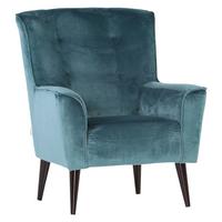 Sessel Meggy, Petrol B: 77 cm - Petrol/Schwarz, Design, Textil (77/93/80cm) - MID.YOU