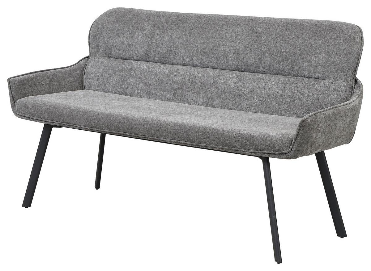 Sitzbank Rico - Dunkelgrau/Schwarz, MODERN, Textil/Metall (140/90/62cm) - MID.YOU