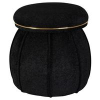 Hocker Corin 135 Goldfarben/Schwarz D: 51,5 cm - Goldfarben/Schwarz, Design, Textil (51,5/55cm) - Kayoom