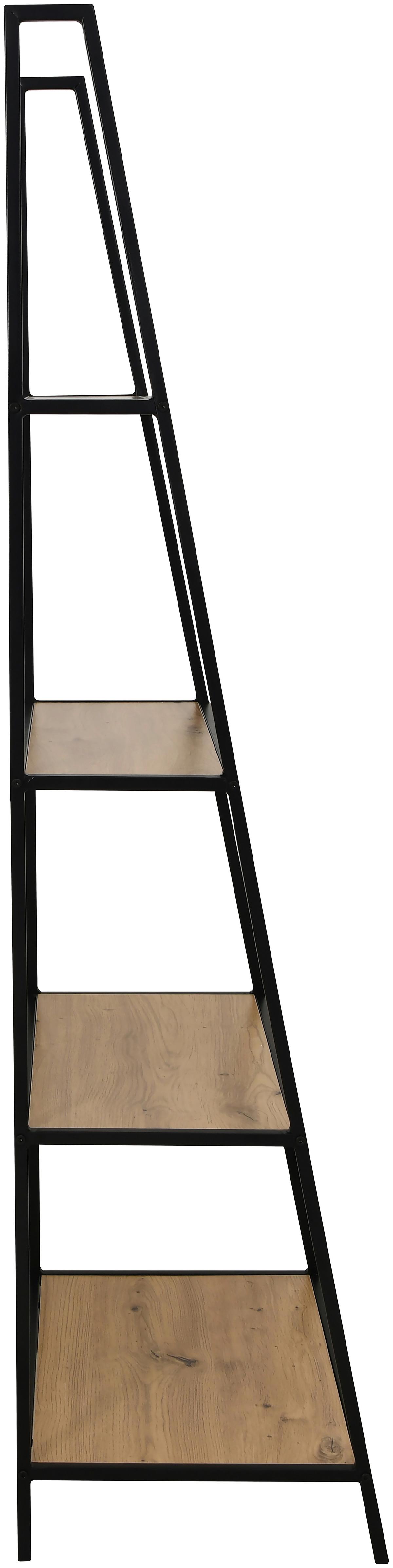 REGÁL JORIS -EXKLUSIV- - černá/přírodní barvy, Moderní, kov/kompozitní dřevo (60/170/42cm) - Mömax