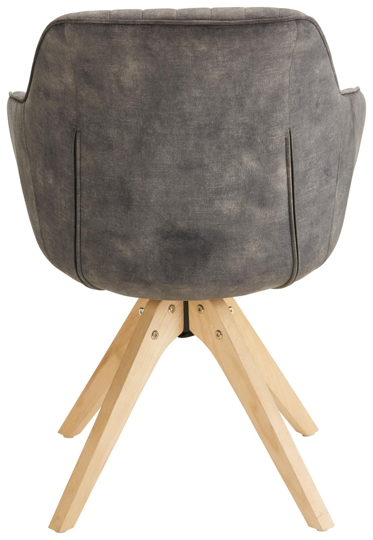 ŽIDLE S PODRUČKAMI RELAX - hnědá/šedavě hnědá, Moderní, dřevo/textil (60/61/82cm) - Mömax