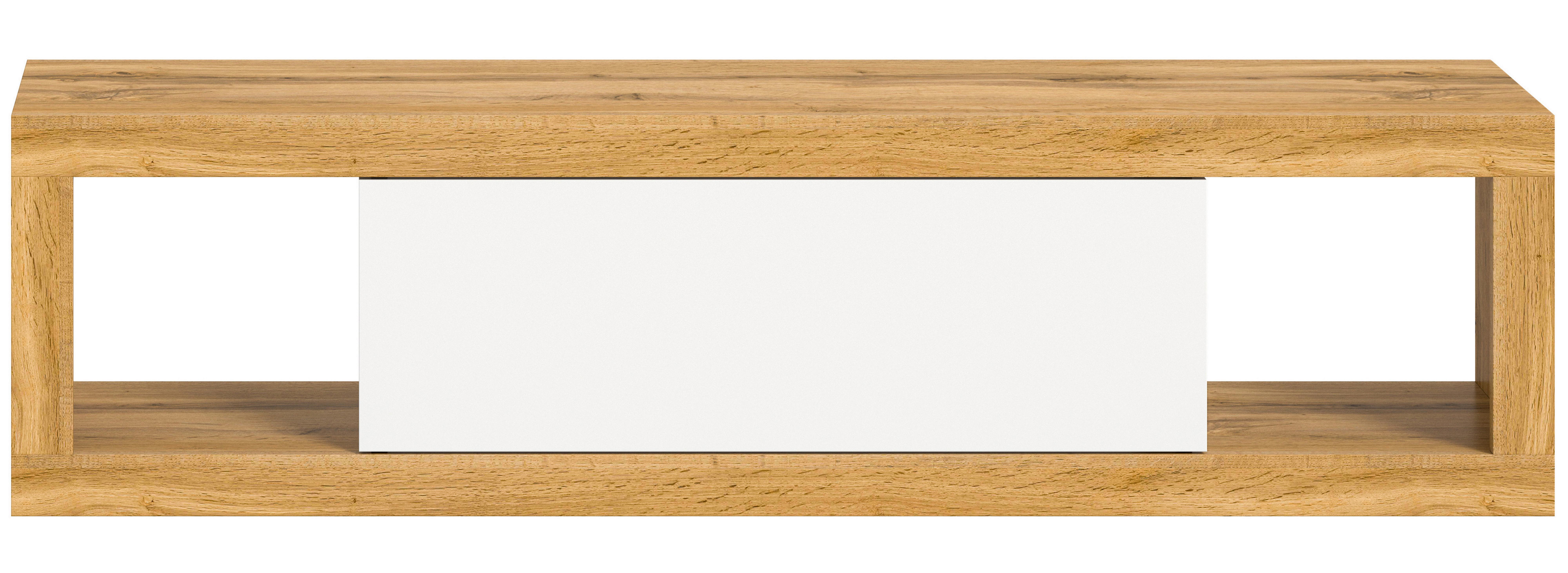 Lowboard Tango Weiß/eiche Dekor B:150cm - Eiche Wotan/Weiß, Design, Holzwerkstoff (150/39/30cm) - MID.YOU