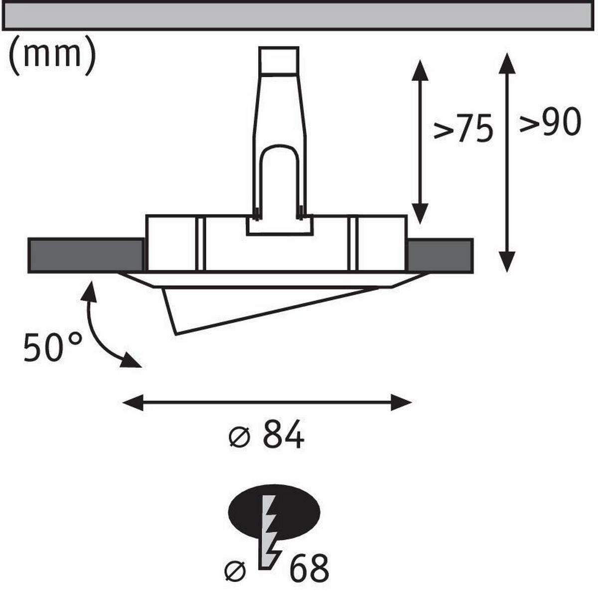 Einbauspot Ø 8,4 Cm Alufarben 3-Teilig Dimmbar - Design (8,4cm) - Paulmann