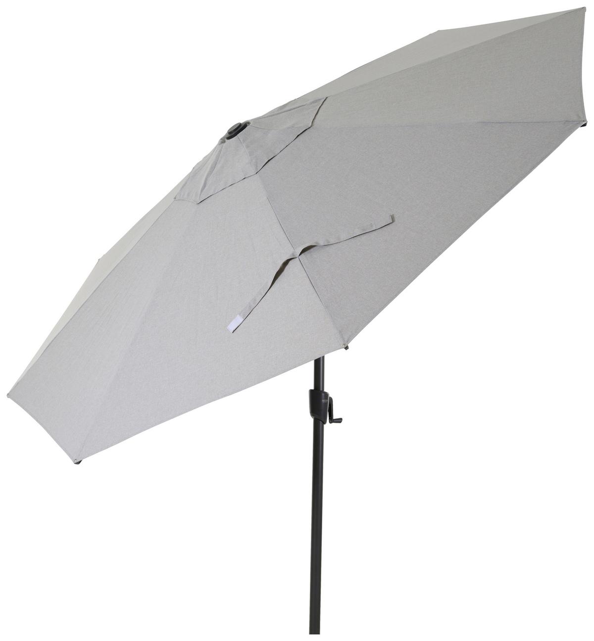 Sonnenschirm L/B: 300x300 cm mit Schutzhülle Hellgrau - Anthrazit/Hellgrau, MODERN, Textil/Metall (300/300cm) - Siena Garden