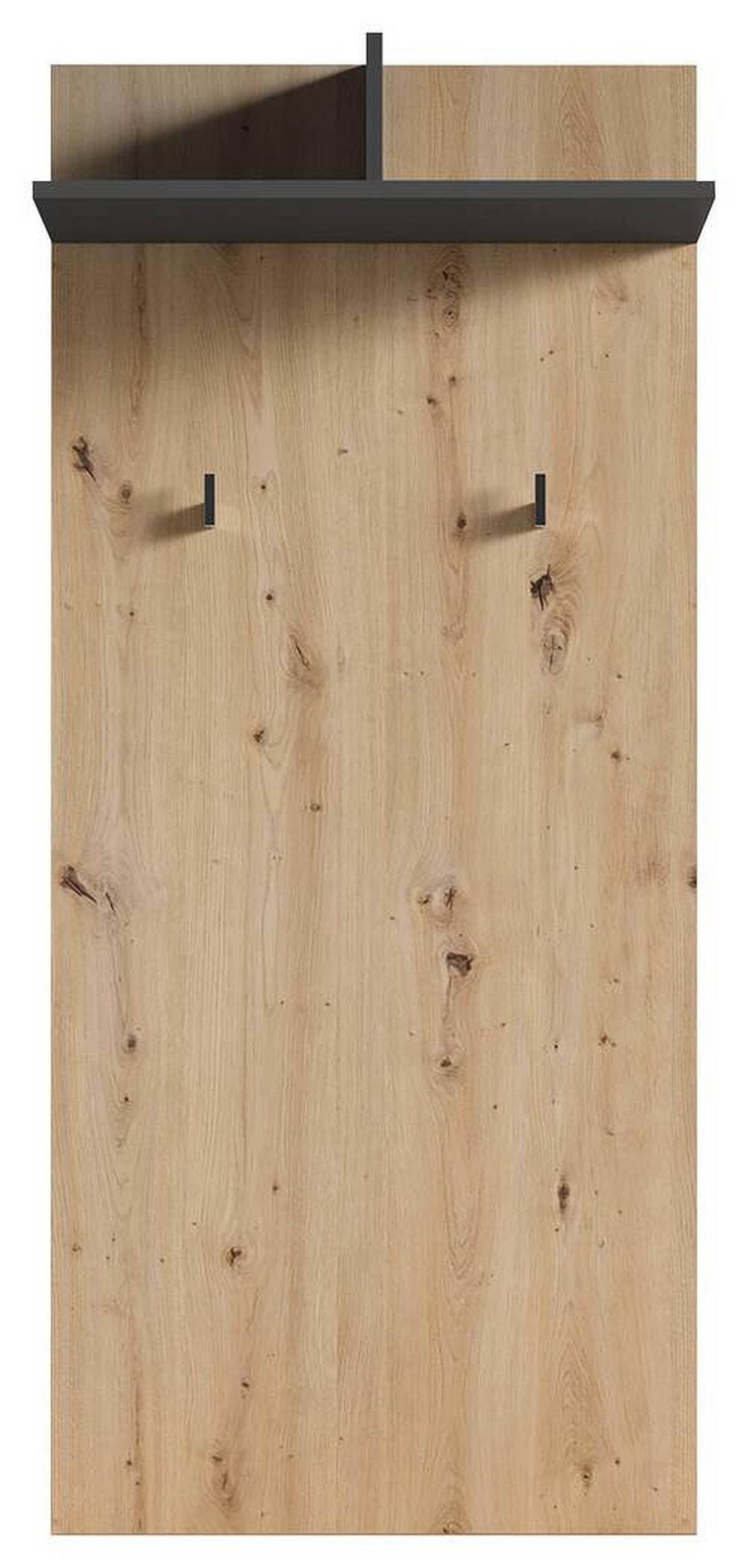 Garderobenpaneel Ben B: 60cm Anthrazit - Anthrazit/Eiche Artisan, MODERN, Holzwerkstoff (60/136/27cm) - MID.YOU