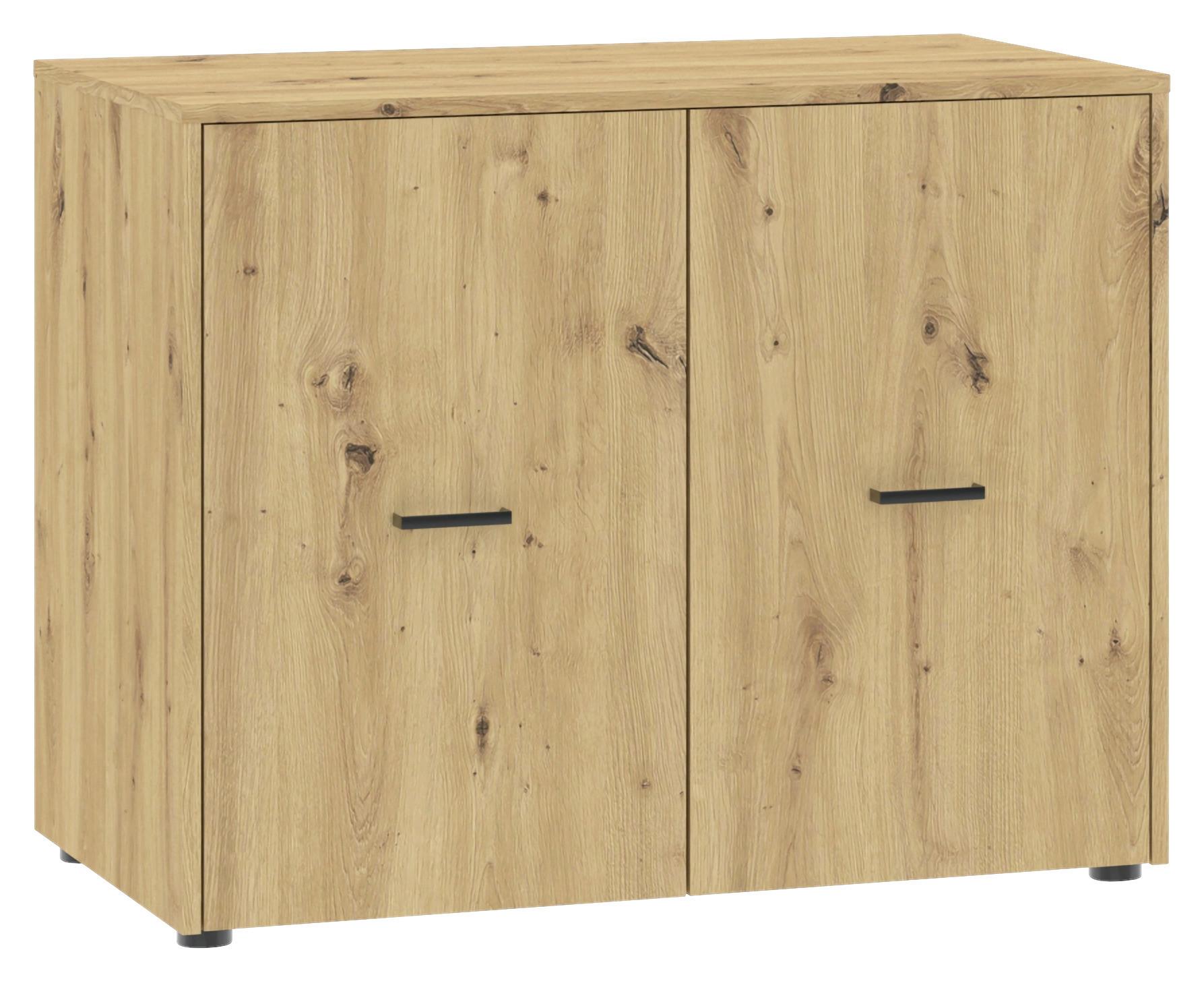 Unterbauschrank Kivo Eiche Artisan Dekor, B: 90 cm - Eiche Artisan, Basics, Holzwerkstoff (90/69,8/52,1cm)