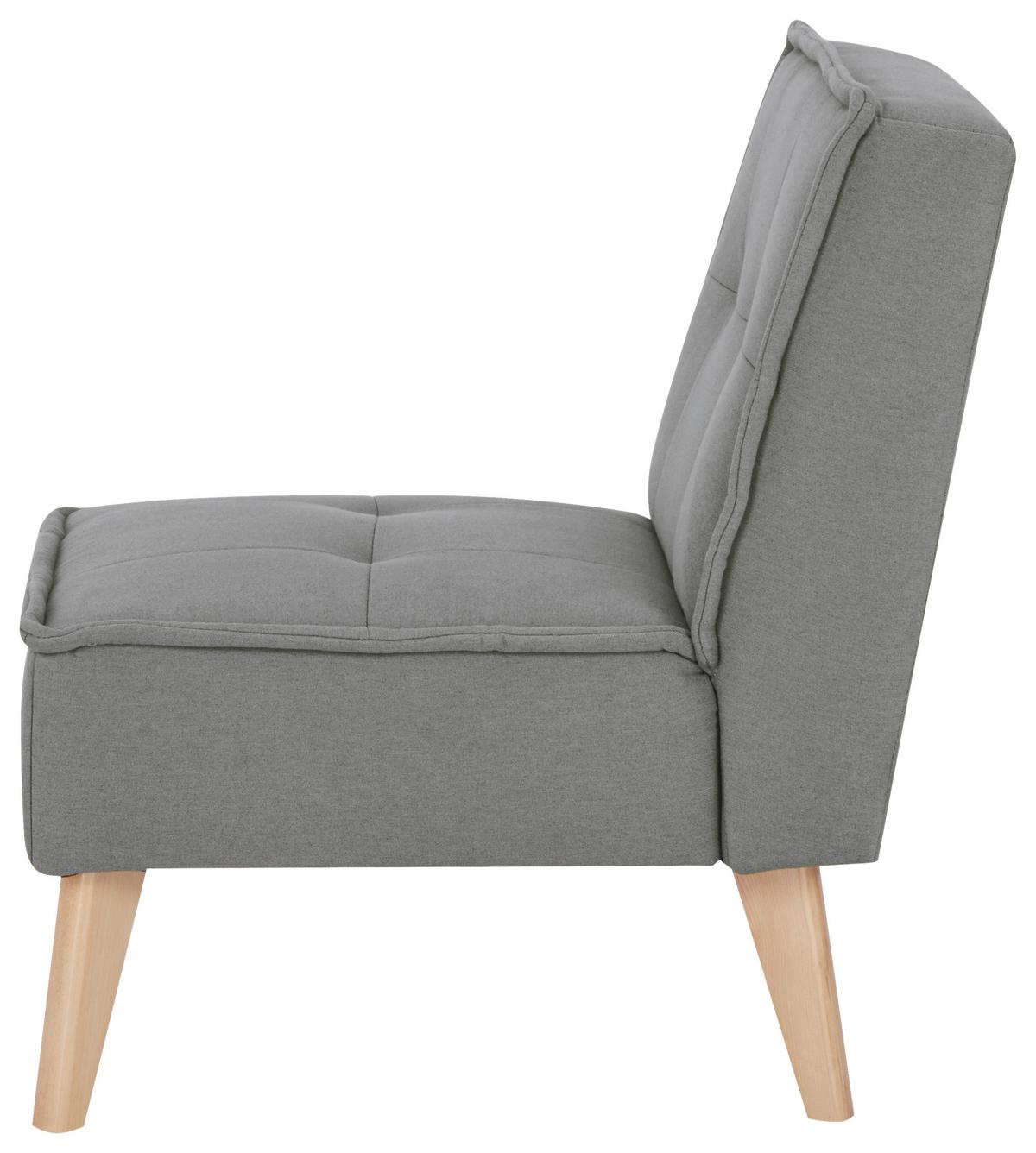 Sessel Elba Grau B: 60 Cm - Naturfarben/Grau, Basics, Holz/Textil (60/78/75cm) - MID.YOU