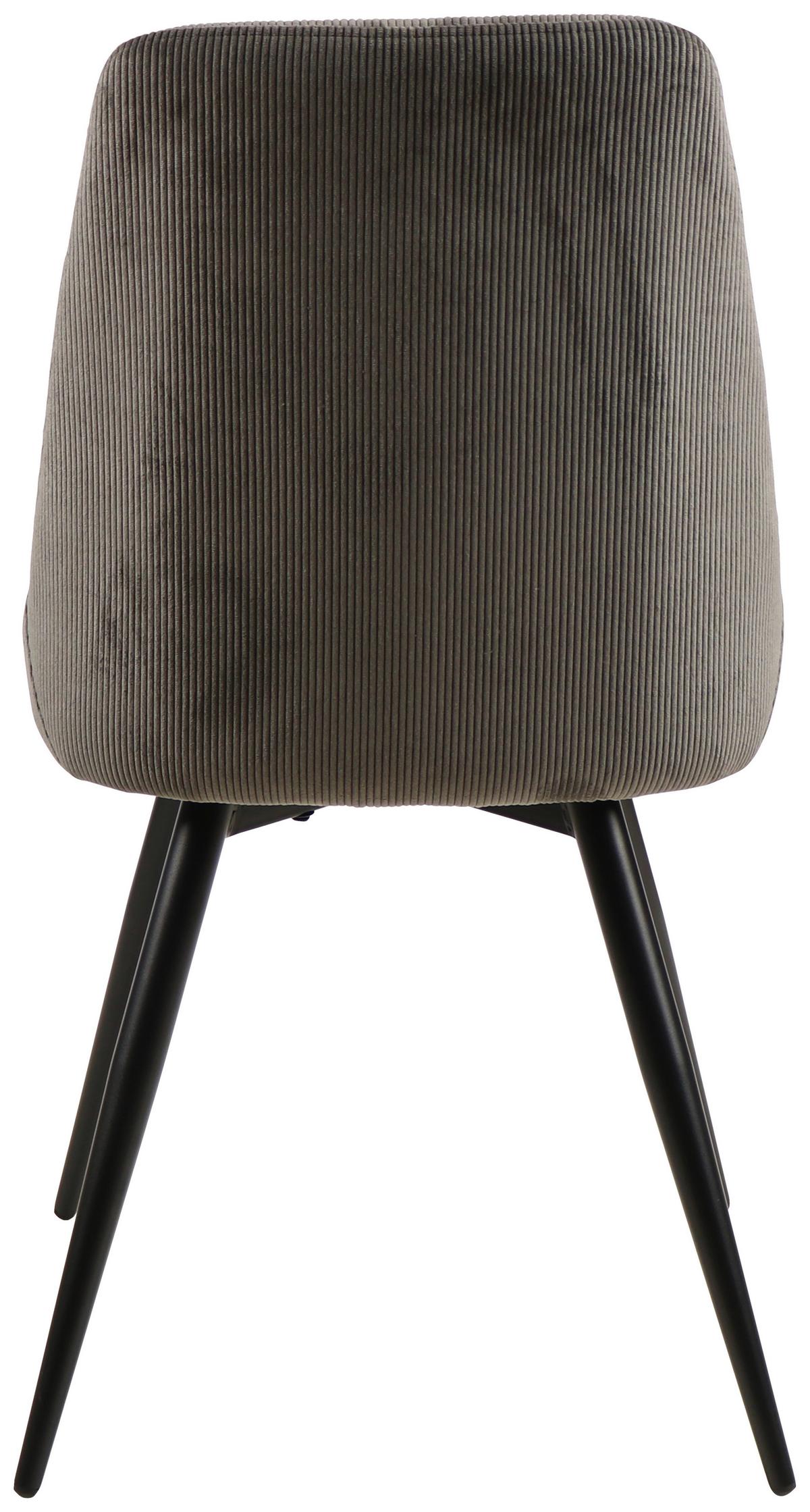 Esszimmerstuhl Corinna Grau Gepolstert - Schwarz/Grau, MODERN, Holz/Textil (49/88/59cm) - MID.YOU