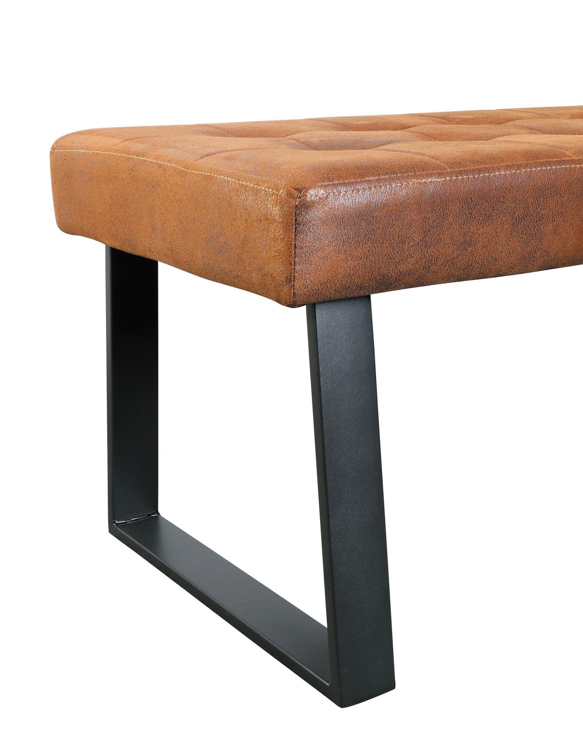 Sitzbank Brekke - Schwarz/Braun, MODERN, Textil/Metall (140/49/48cm) - MID.YOU
