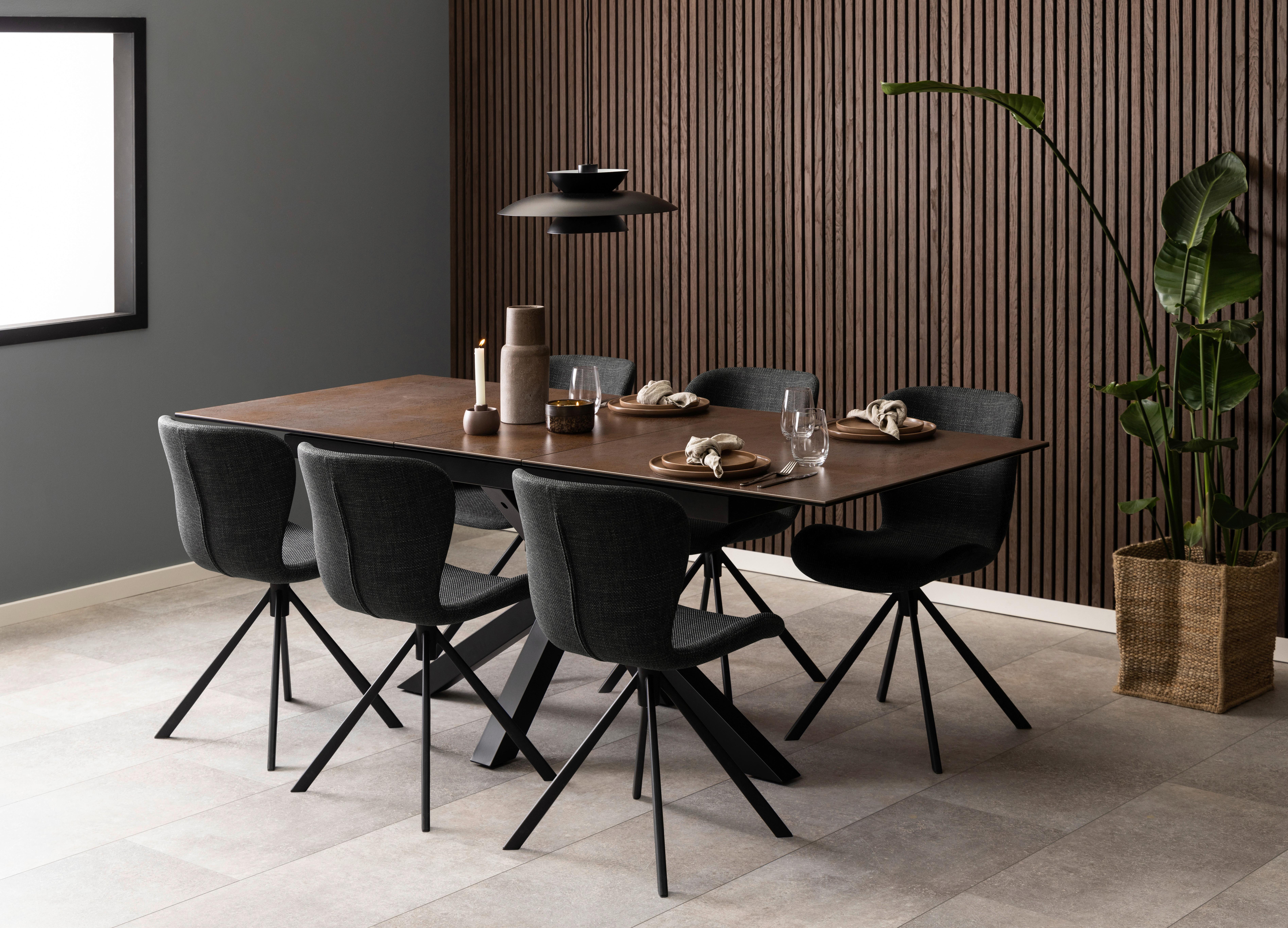 Stuhl Batilda -A1 - Dunkelgrau/Schwarz, Design, Textil/Metall (46,5/81/53cm) - MID.YOU