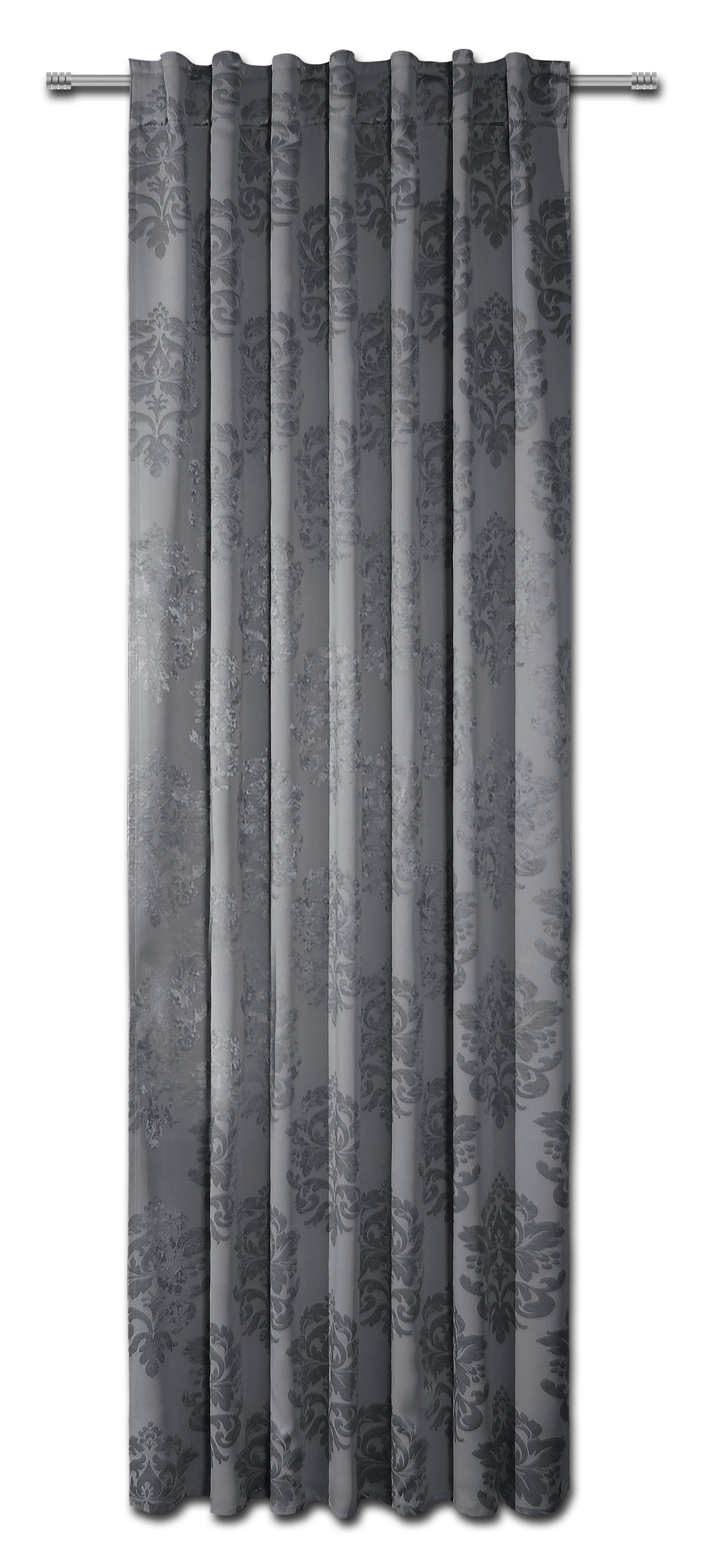 Vorhang mit Schlaufen und Band Jena 135x245 cm Grau - Grau, ROMANTIK / LANDHAUS, Textil (135/245cm) - James Wood