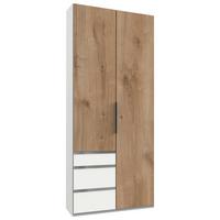 Drehtürenschrank Level 36 A Plankeneiche/weiß, B: 100cm - Plankeneiche/Weiß, MODERN, Holzwerkstoff (100/236/58cm) - MID.YOU