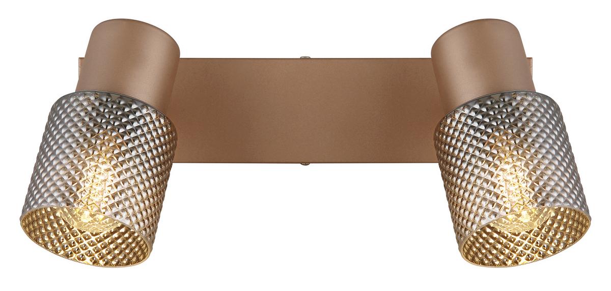 Spotlámpa Bihan - króm/barna, Modern, Üveg/fém (26/12/12,5cm) - James Wood