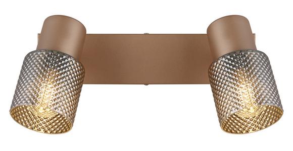 Strahler Bihana - Chromfarben/Schwarz, MODERN, Glas/Metall (26/12/12,5cm) - James Wood
