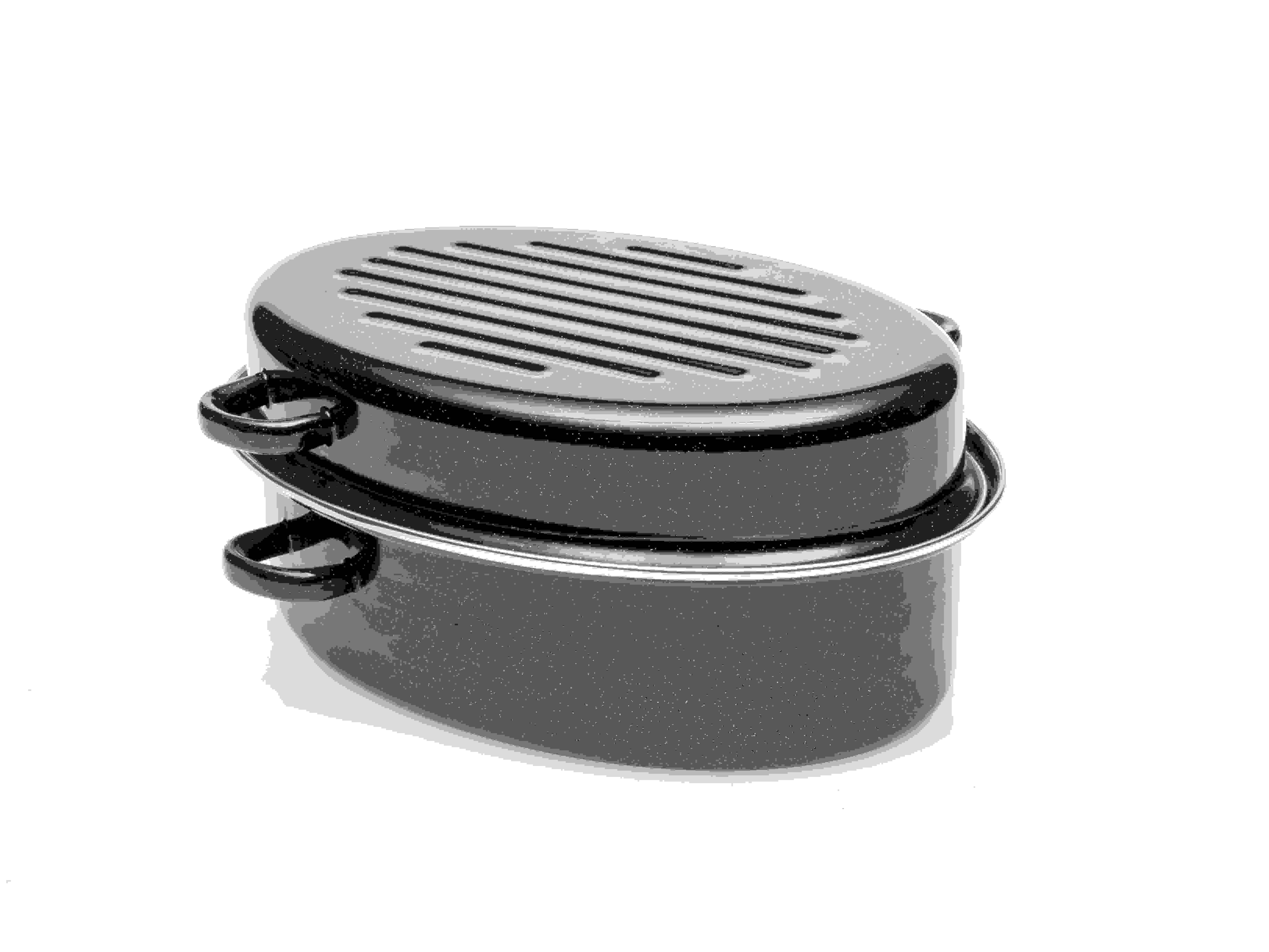 Gsw Bräter Emaille Oval Schwarz, L:32cm - Schwarz, Basics, Metall (32cm) - GSW