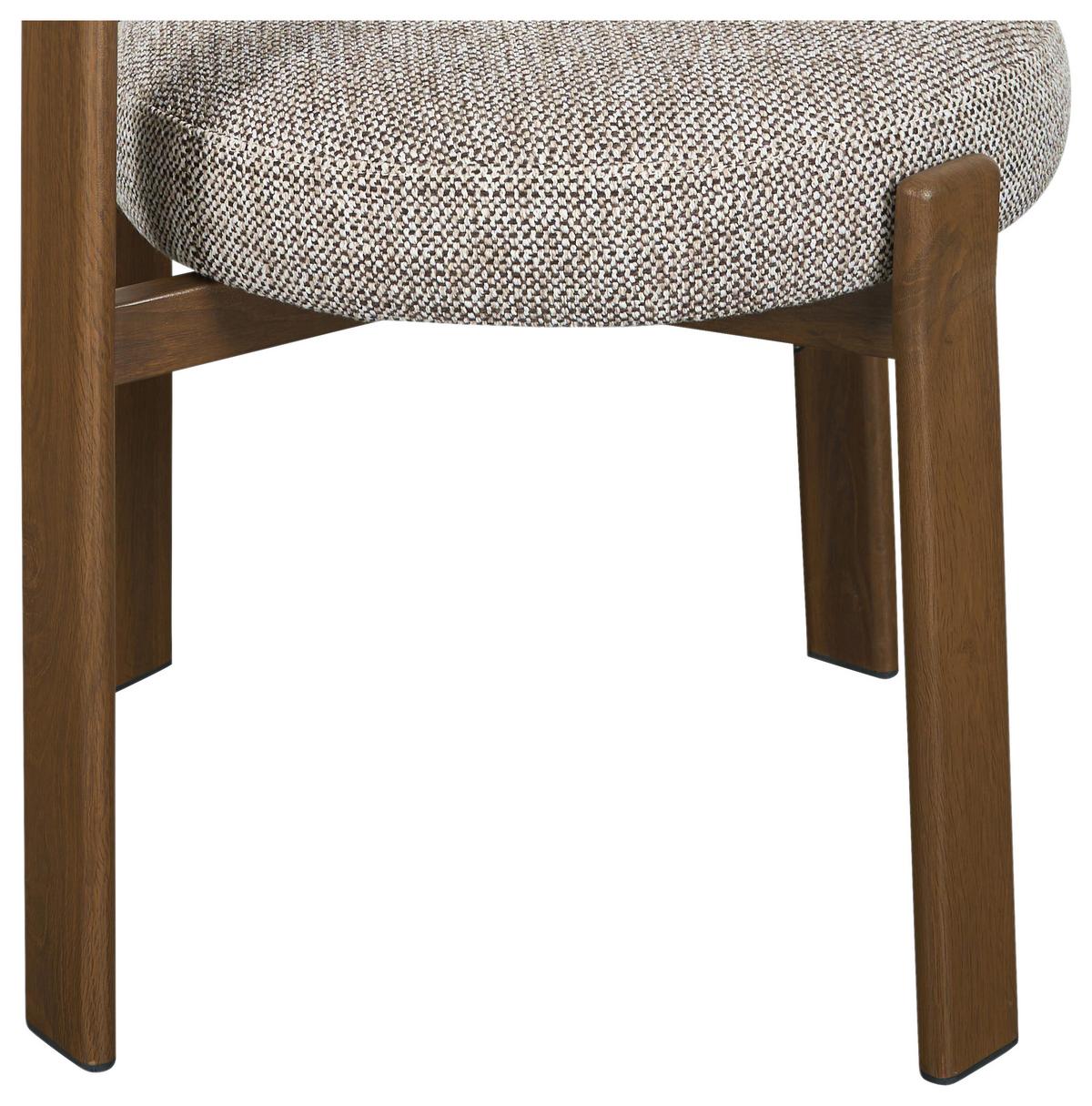 Stuhl Nantes Braun B: 55 cm - Walnussfarben/Braun, MODERN, Textil/Metall (55/75/56,5cm) - Livetastic