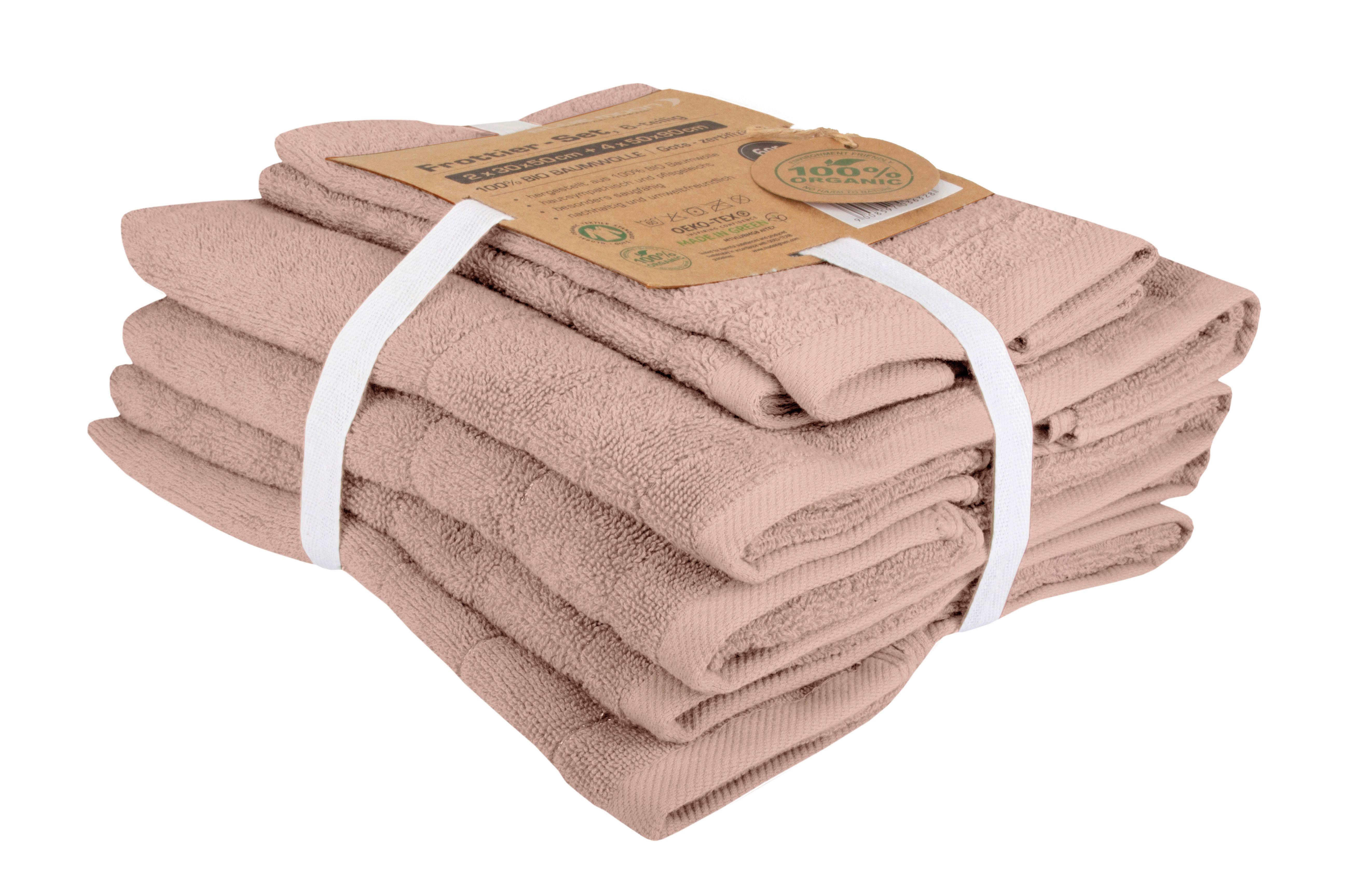 Sada uterákov Bio bavlna, medená 6 ks - medená, Modern, textil (2x30x50/4x50x90cm)