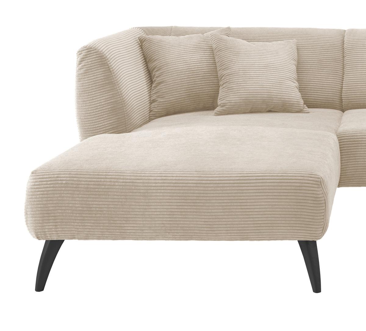 Ecksofa Colori Beige S: 160/264 Cm - Beige/Schwarz, MODERN, Holz/Textil (160/264cm) - MID.YOU