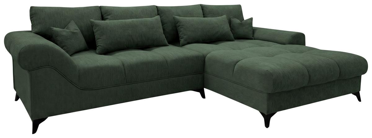 Rohová sedačka NOAH, obojstranná, tmavozelená - čierna/tmavozelená, Modern, kompozitné drevo/textil (295/195cm) - Mömax