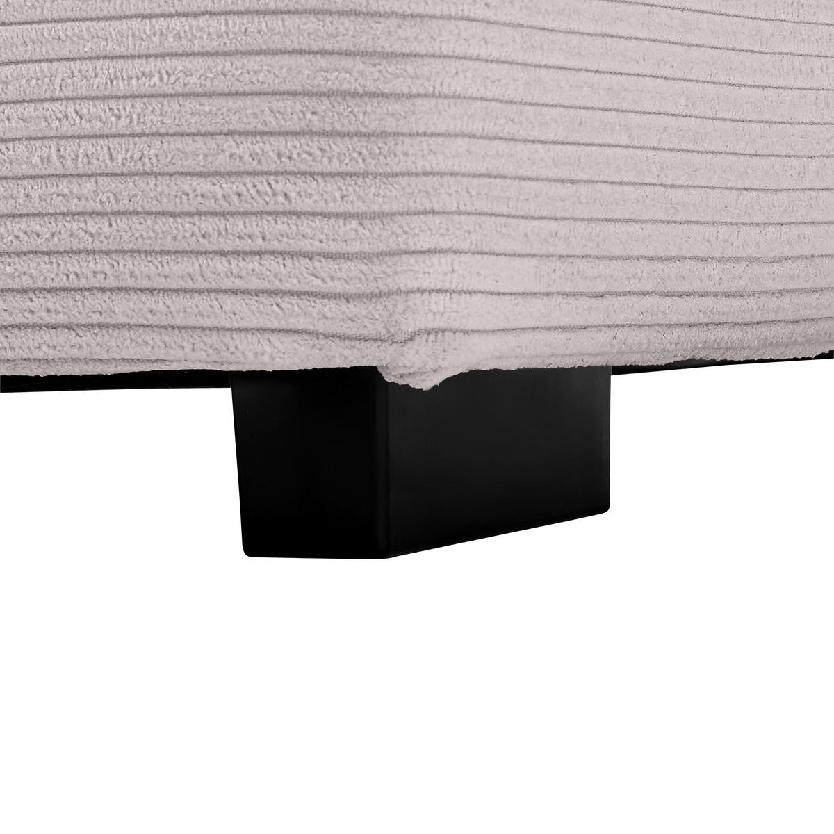 Rohová sedačka PEDRO, pravá, růžový manšestr - růžová/černá, Moderní, textil/plast (300/190cm) - Mömax