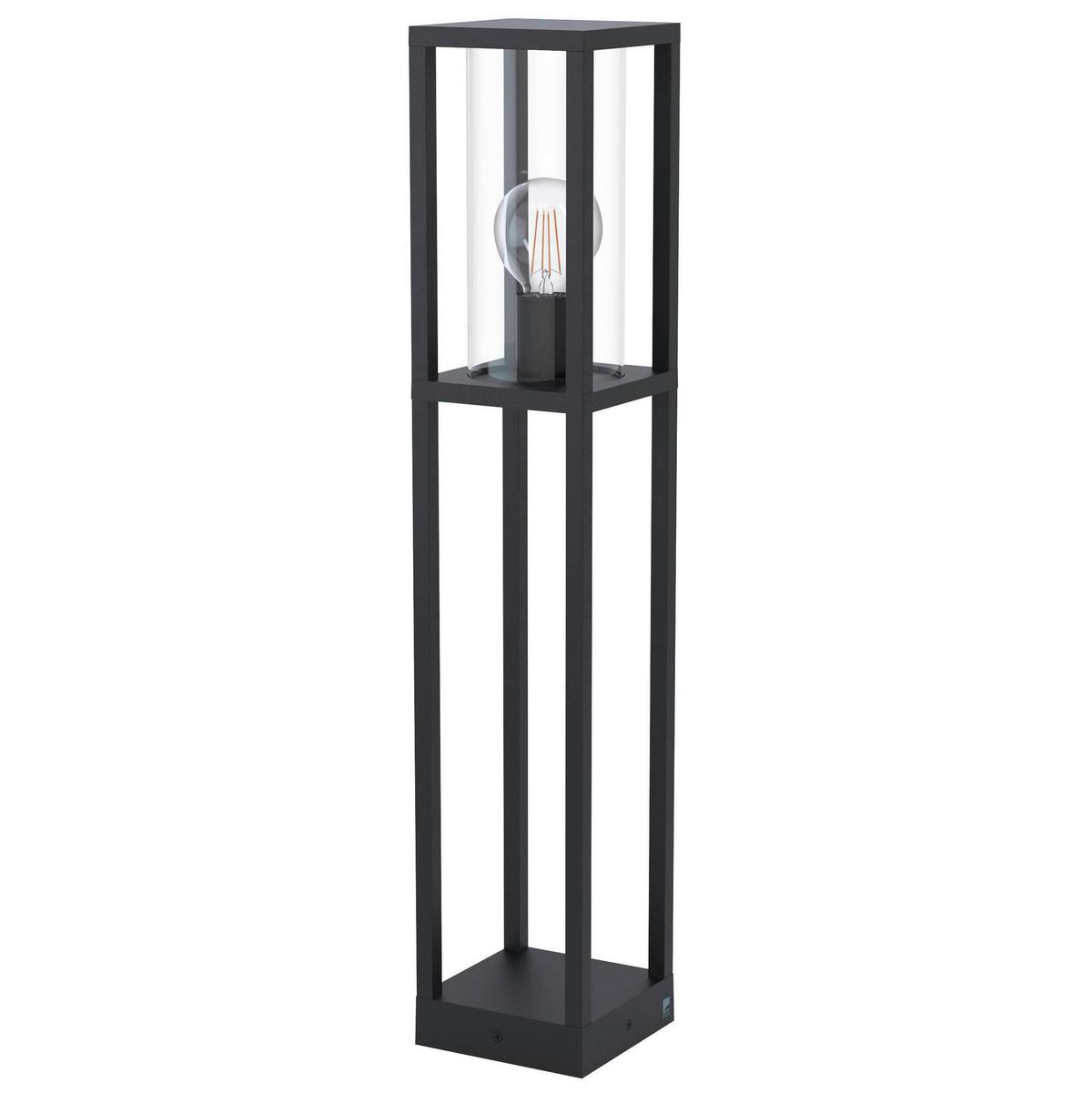 Außenstehleuchte Cascinetta 40w Metall, Klarglas - Klar/Schwarz, Design, Glas/Metall (15/15/79,5cm) - Eglo