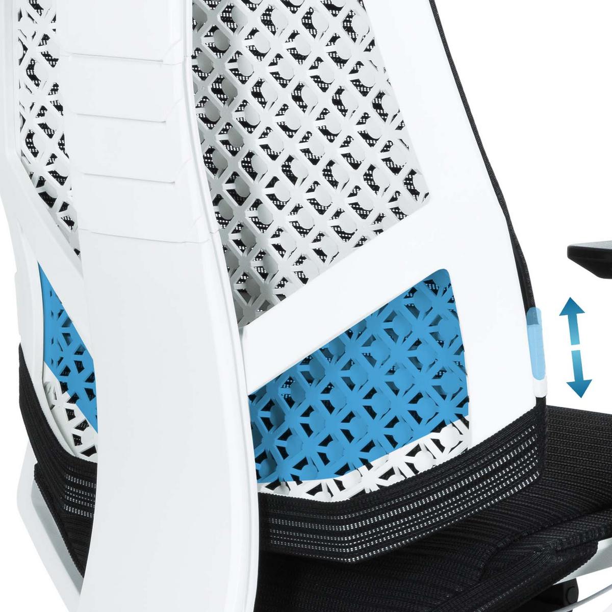 Moderner Drehstuhl mit hellem Rücken