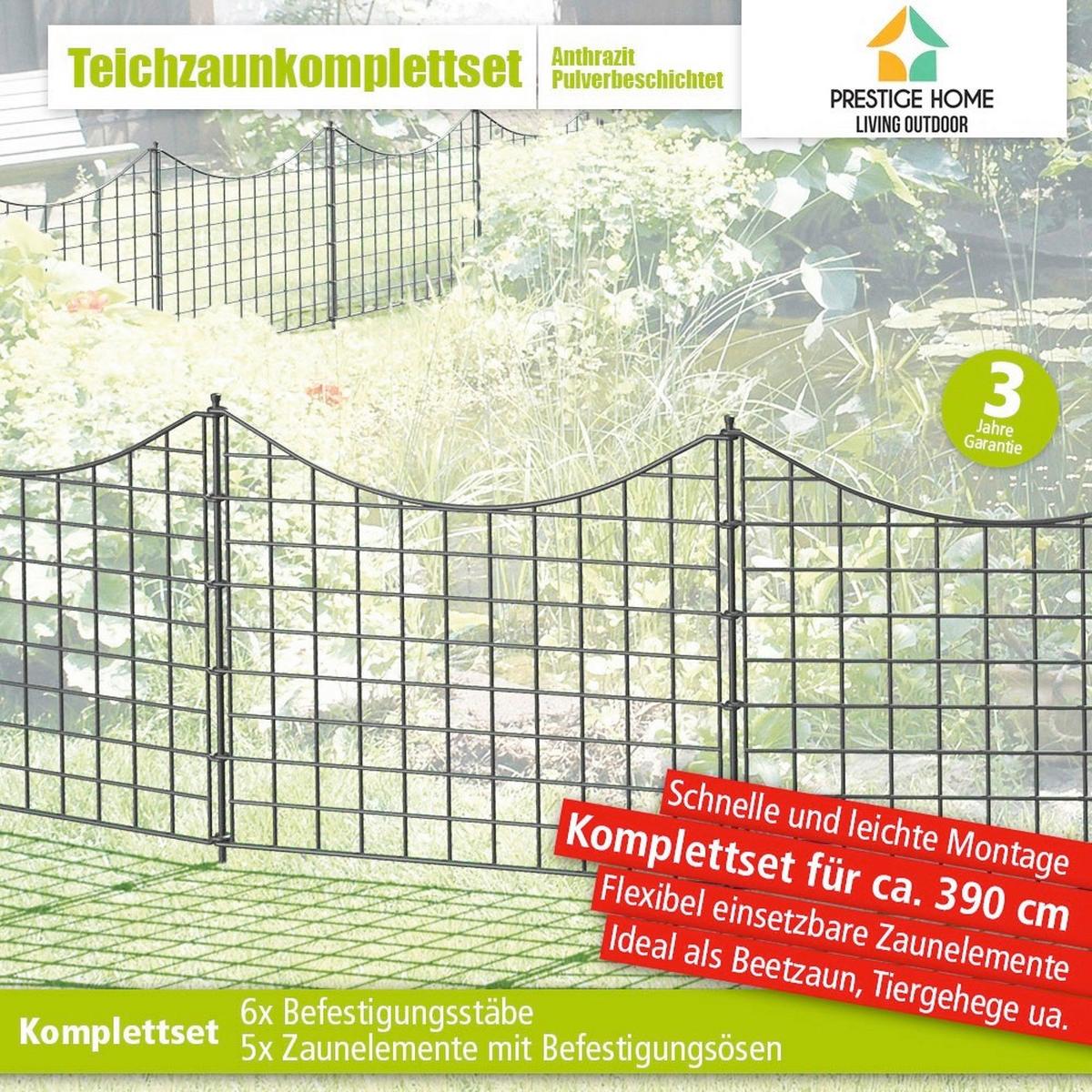 DEKOZAUN UNTERBOGEN 11-TEILIG - Anthrazit, Basics, Metall (390/53/1cm)
