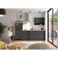 Küchenblock Berlin Schwarz/Eiche Dekor B: 260 cm - Schwarz/Eiche Artisan, Design, Holzwerkstoff (260cm) - MID.YOU