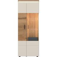 Vitrine Modena Eiche Dekor B: 75cm - Kaschmir/Eichefarben, Basics, Glas/Holzwerkstoff (75/201,5/35,6cm) - Hom`in