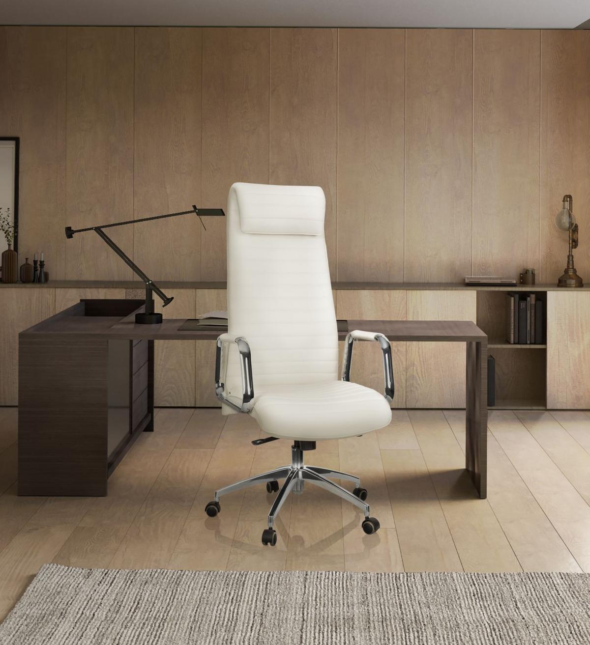 Chefsessel Aspera 20 Cremefarben - Silberfarben/Creme, MODERN, Leder/Kunststoff (59/139/50cm) - MID.YOU