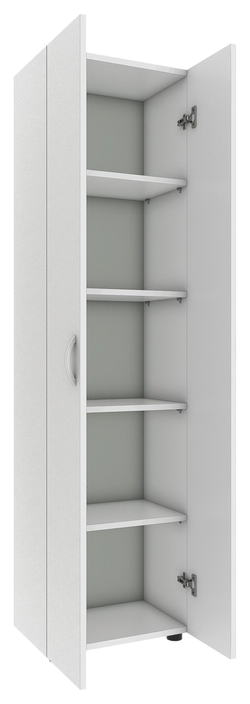 Aktenschrank Ulas 5 Holzwerkstoff Weiß B: 49 cm - Weiß, MODERN, Holzwerkstoff (49/178/34cm) - MID.YOU