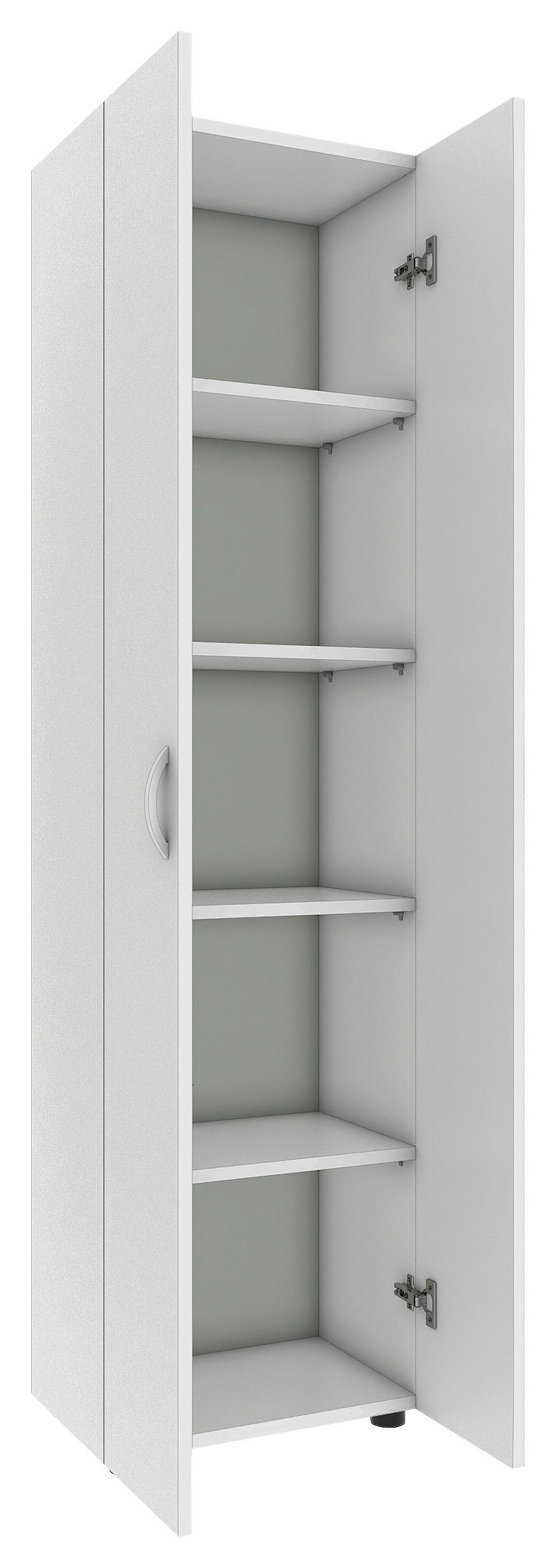 Aktenschrank Ulas 5 Holzwerkstoff Weiß B: 49 cm - Weiß, MODERN, Holzwerkstoff (49/178/34cm) - MID.YOU