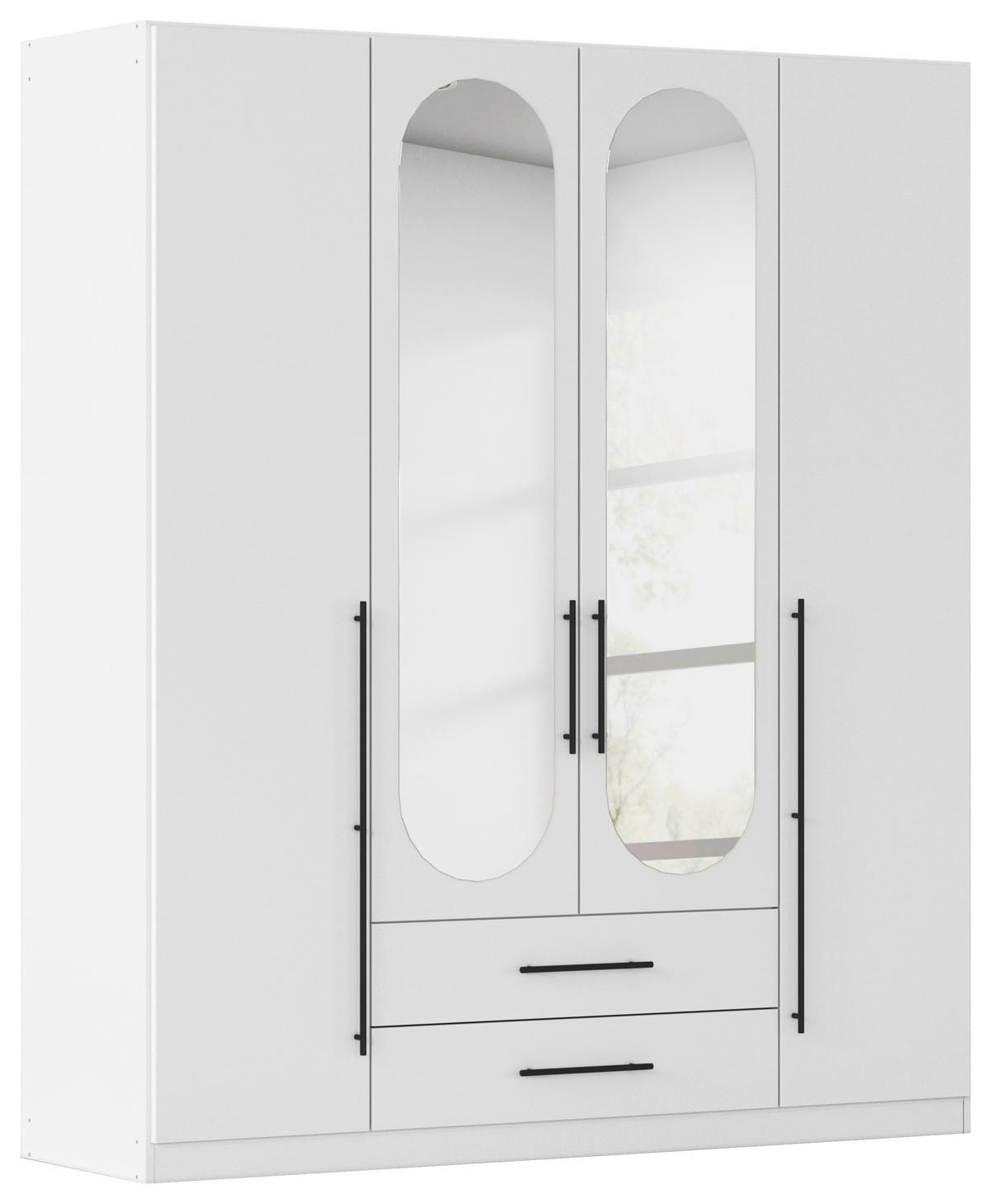 ŠATNÍ SKŘÍŇ S OTOČNÝMI DVEŘMI VERLORA, šířka 181 cm - bílá/černá, Konvenční, kov/kompozitní dřevo (181/210/54cm) - Mömax