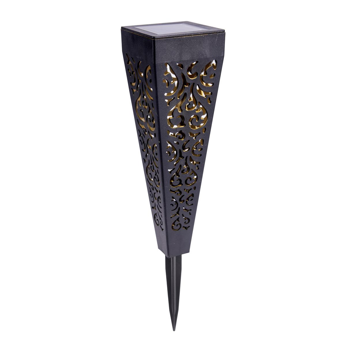 Solarleuchte mit Erdspieß Schwarz Yara H: 33cm - Schwarz, KONVENTIONELL, Kunststoff (7/7/33cm) - Homezone