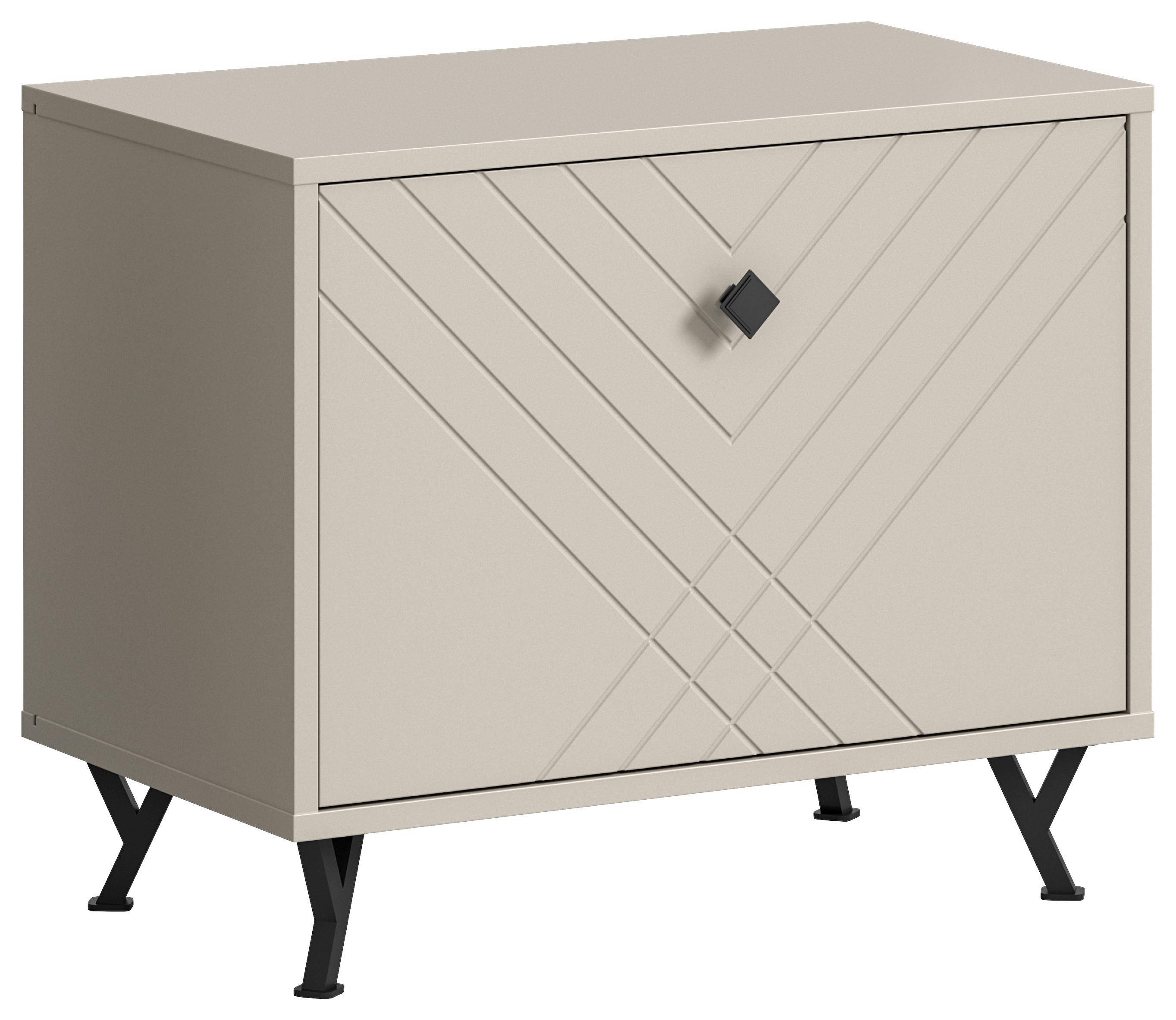 Sitzbank Notes Sandbeige B: 60 cm - Beige, Design, Holzwerkstoff (60/50/35cm) - MID.YOU
