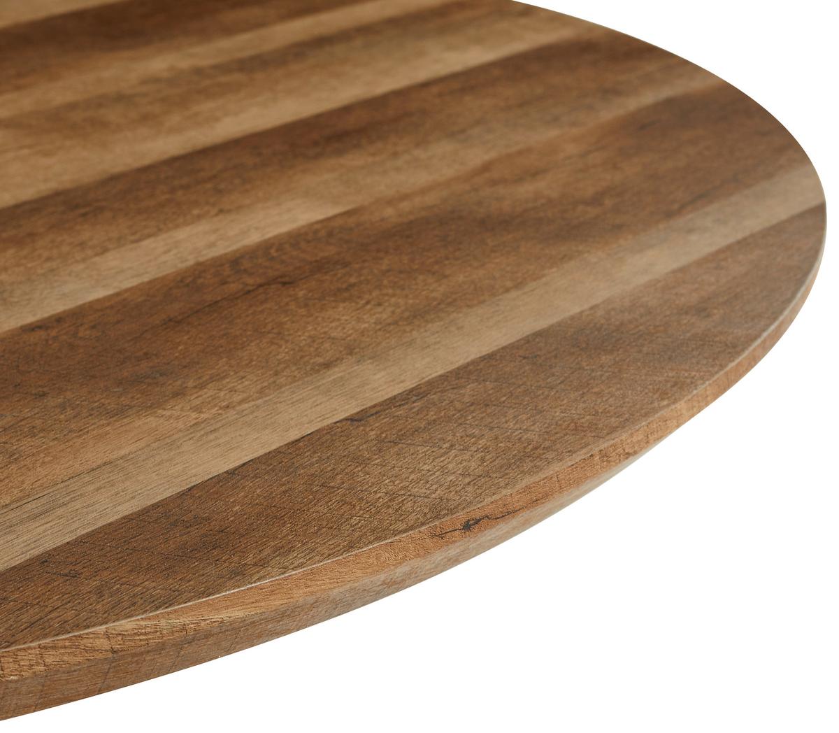 Esstisch Malu - Eichefarben/Schwarz, MODERN, Holzwerkstoff/Metall (120/120/76cm) - MID.YOU