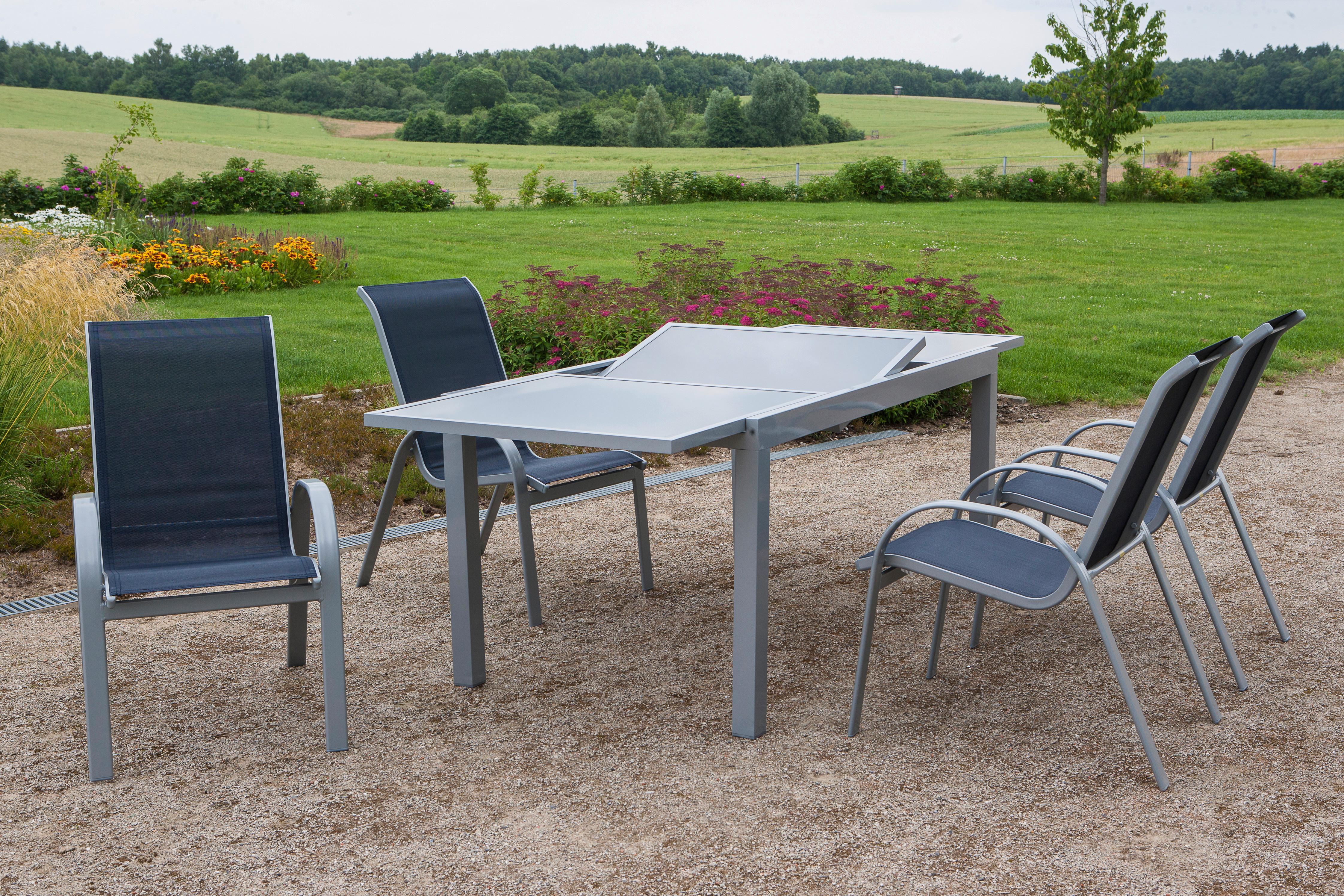 Gartenmöbel Set 5-Tlg. Amalfi aus Metall/Textil