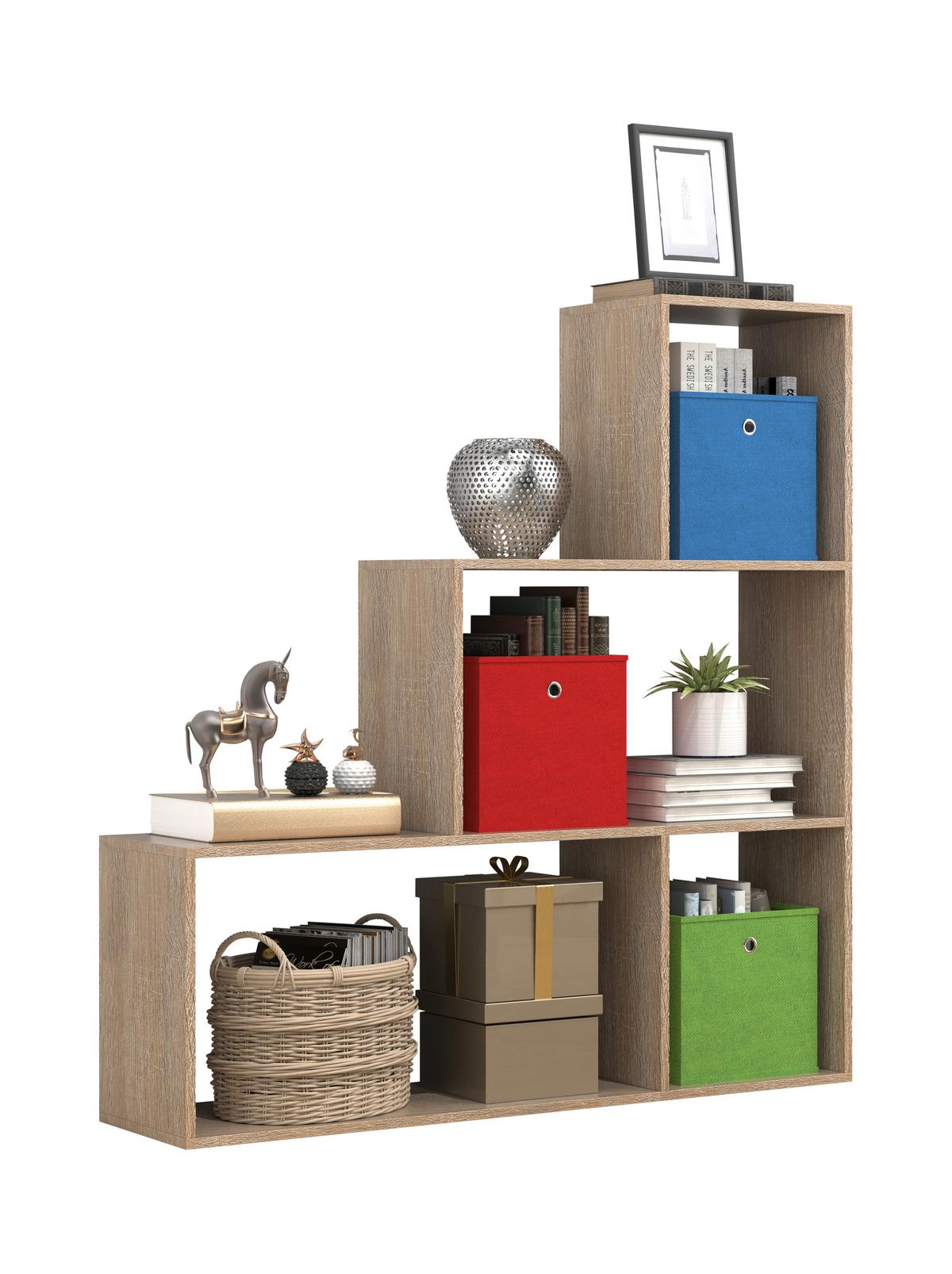 Regal Dubila Sonoma Eiche Dekor B: 117 cm - Sonoma Eiche, Basics, Holzwerkstoff (117/123/29cm) - MID.YOU